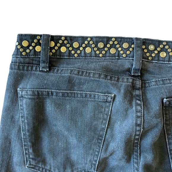 Current/Elliott Stiletto Jeans 27 Black Skinny Low Rise Studded Designer Rocker - Picture 8 of 15